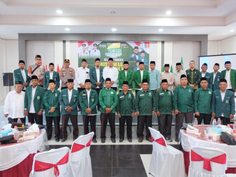 Wakil Bupati Batu Bara, Syafrizal, saat menyampaikan sambutan dalam Musda V Al-Jam’iyatul Washliyah Kabupaten Batu Bara di Kecamatan Talawi
