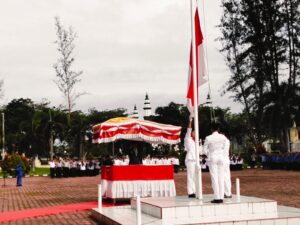 Upacara Hardiknas 2026 di Nagan Raya saat pengibaran bendera merah putih