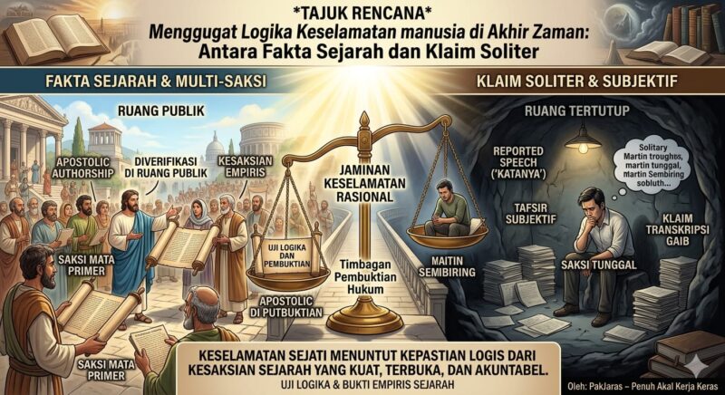 Tajuk rencana ini membahas pentingnya verifikasi, akal sehat, dan pembuktian sejarah dalam memahami keyakinan serta menilai berbagai klaim tentang keselamatan jiwa secara kritis, terbuka, dan bertanggung jawab.