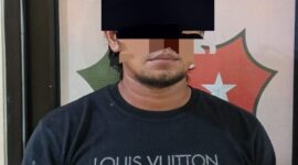 Pelaku berinisial TH saat diamankan oleh Tim Tekab 308 Presisi Polsek Gedong Tataan setelah ditangkap di Lampung Utara