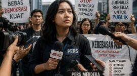 Jurnalis dan media massa memiliki peran penting dalam menjaga demokrasi melalui penyampaian informasi yang independen dan berimbang.