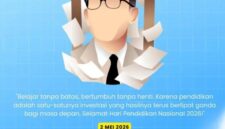 Ilustrasi tokoh pendidikan nasional Ki Hajar Dewantara dalam peringatan Hari Pendidikan Nasional 2 Mei 2026 dengan pesan pentingnya pendidikan sebagai investasi masa depan.