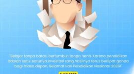 Ilustrasi tokoh pendidikan nasional Ki Hajar Dewantara dalam peringatan Hari Pendidikan Nasional 2 Mei 2026 dengan pesan pentingnya pendidikan sebagai investasi masa depan.