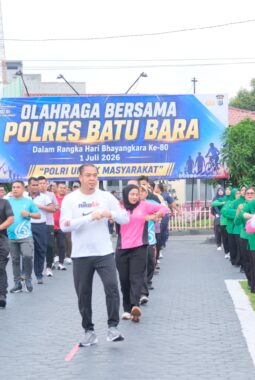 Bupati Batu Bara Perkuat Sinergi TNI-Polri dan Forkopimda pada Olahraga Bersama Sambut Hari Bhayangkara ke-80