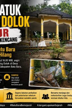 Kubah Datuk Batu Bara Rusak Diterpa Angin Kencang, Pemkab Diminta Segera Bertindak