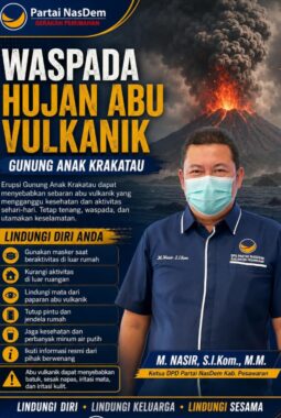 Erupsi Gunung Anak Krakatau, M. Nasir(Ketua DPD Nasdem) Pesawaran Imbau Masyarakat Lampung Waspadai Hujan Abu Vulkanik